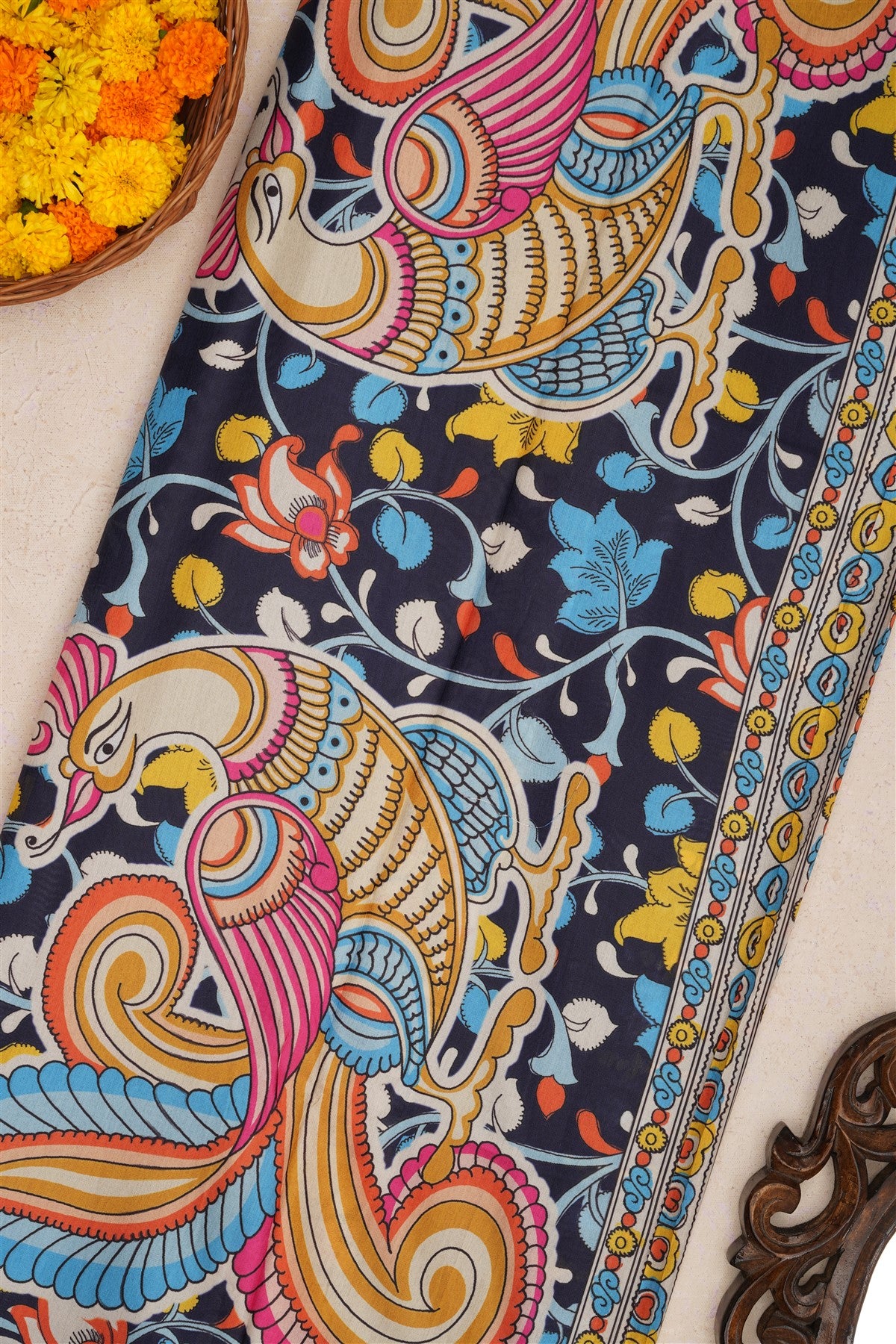 Fancy Silk Navy Blue Saree