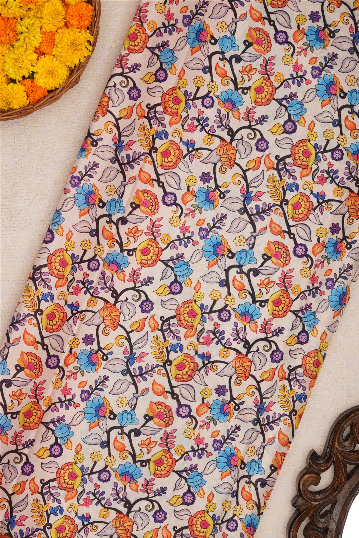 Fancy Silk Orange Saree