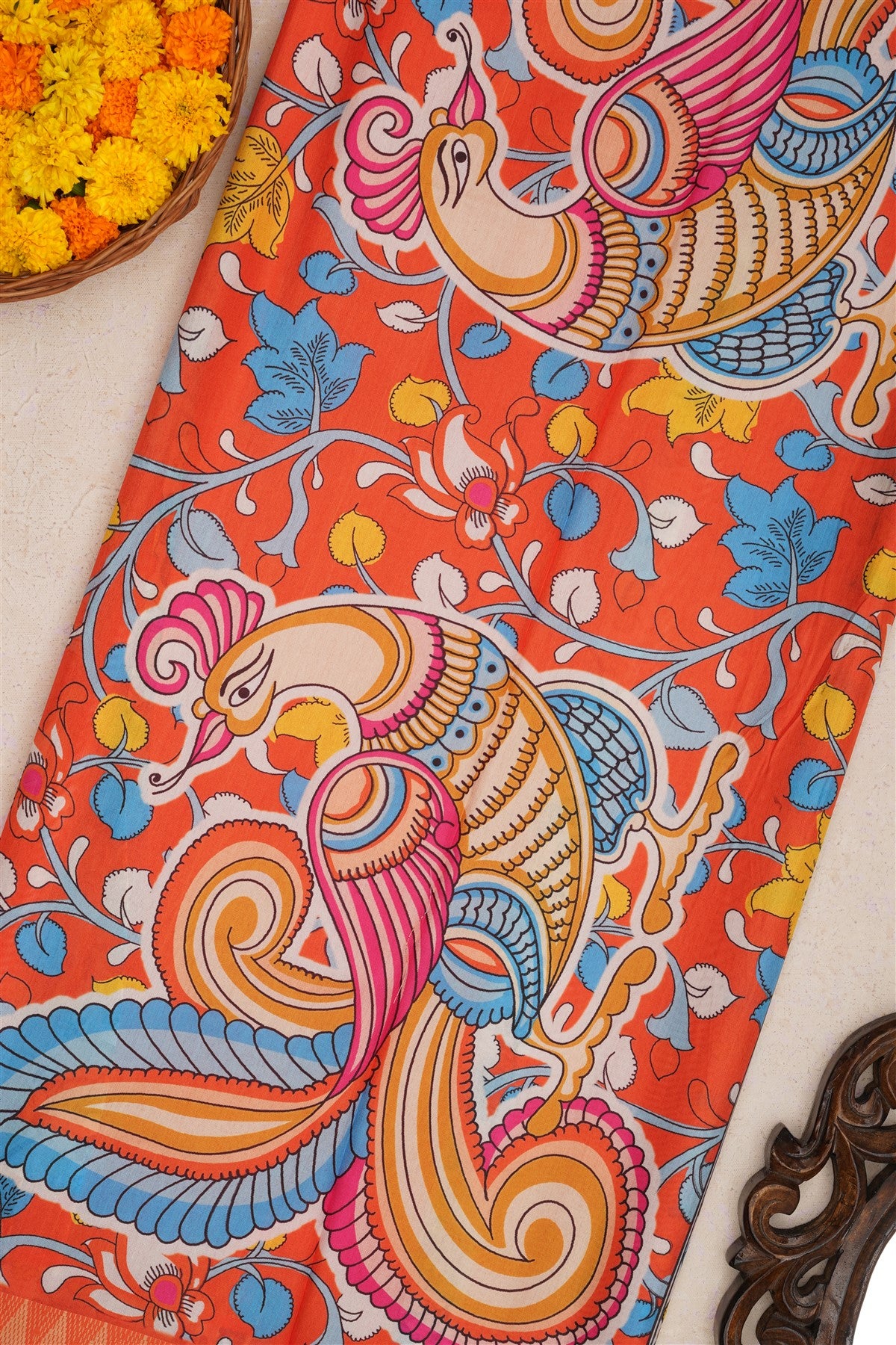 Fancy Silk Orange Saree