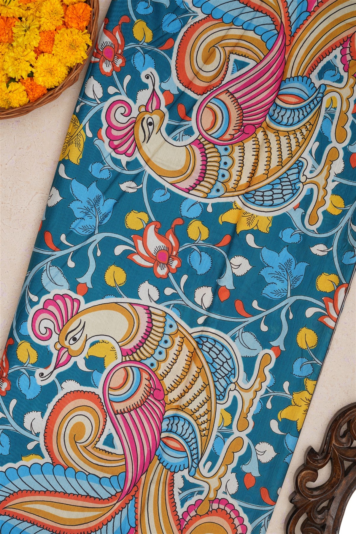 Fancy Silk Teal Saree