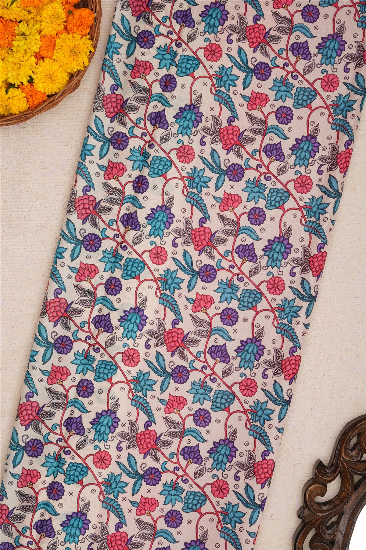 Fancy Silk Coral Saree