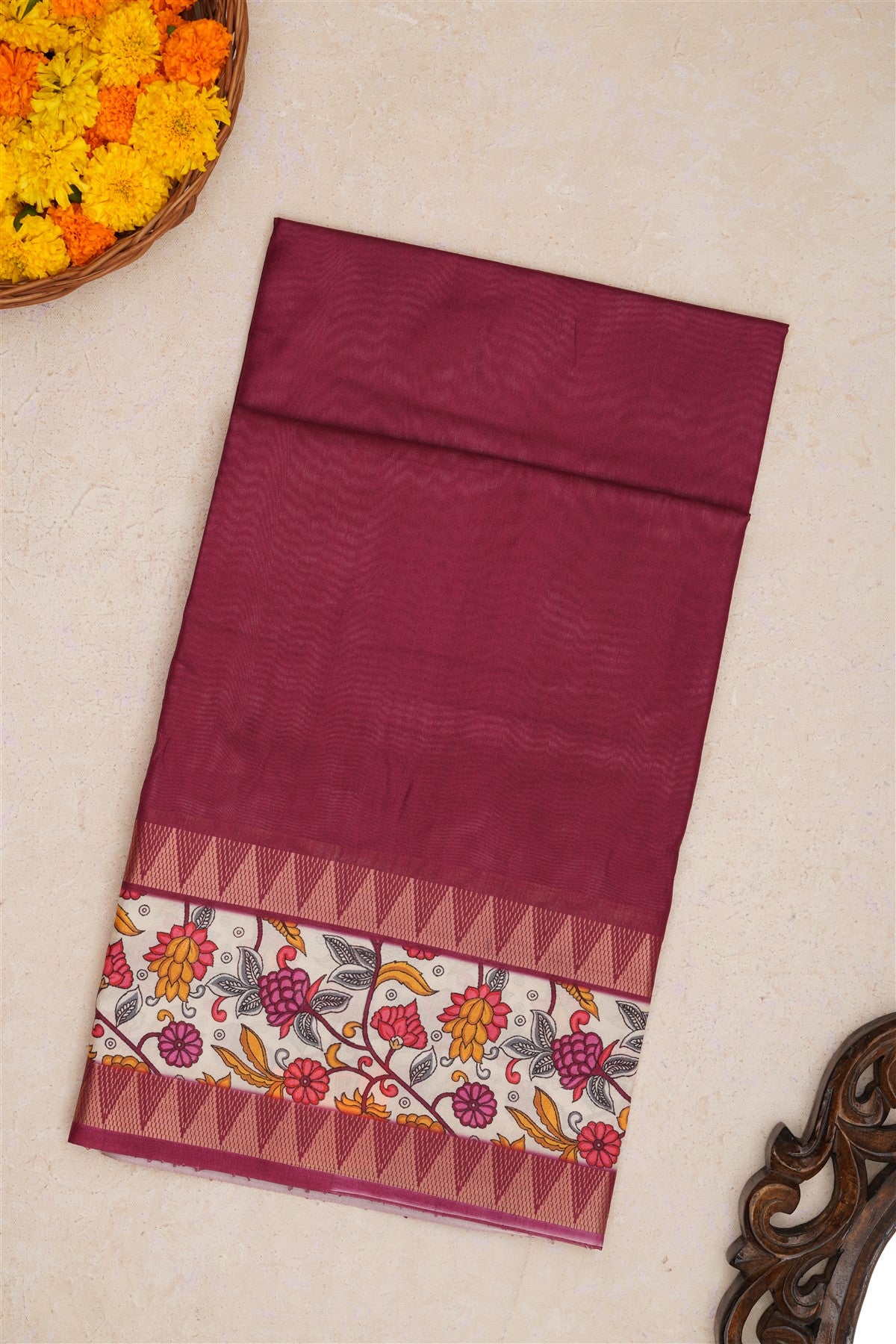 Fancy Silk Dark Purple Saree