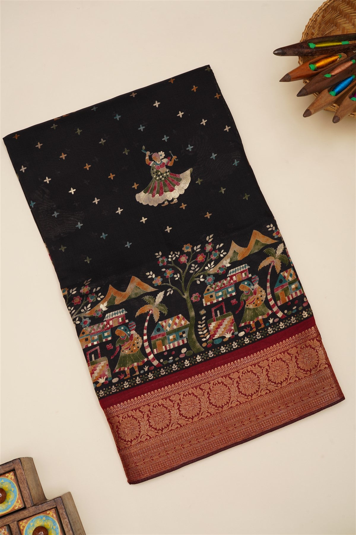 Fancy Silk Black Saree