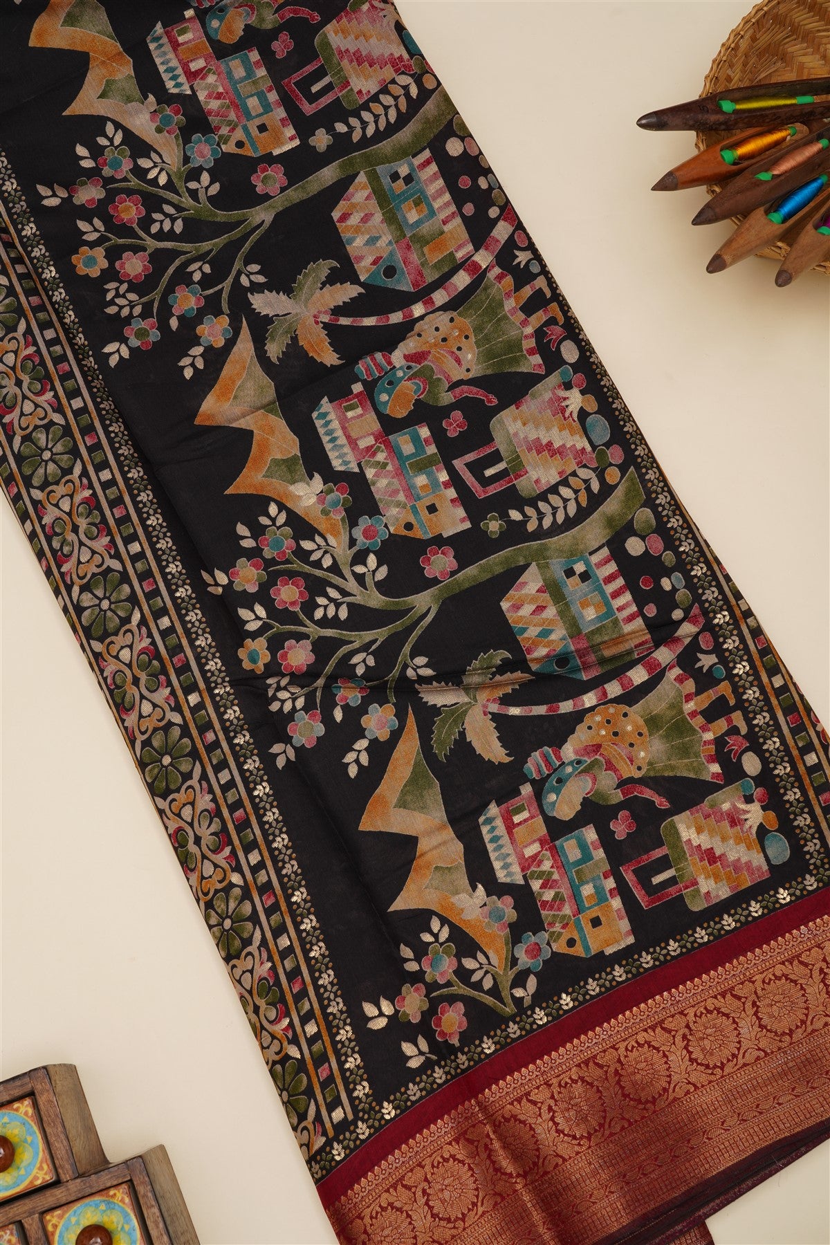 Fancy Silk Black Saree