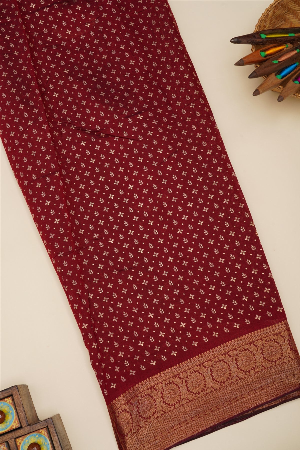 Fancy Silk Dark Olive Green Saree