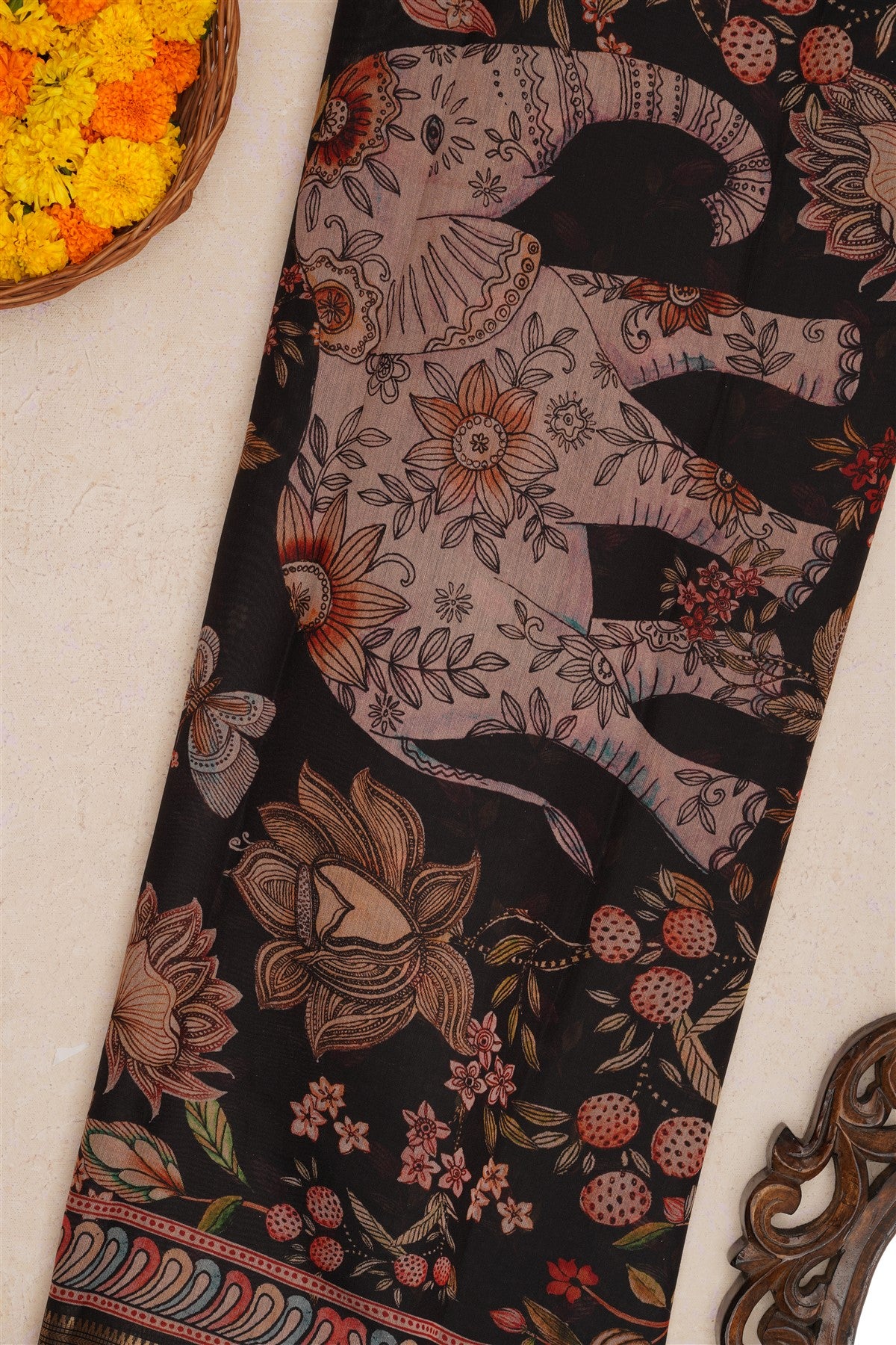 Fancy Silk Beige Saree