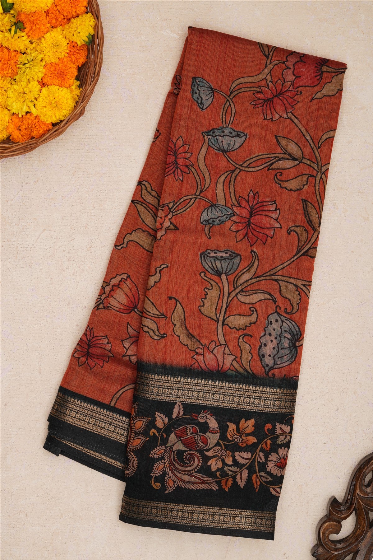 Fancy Silk Brick Saree