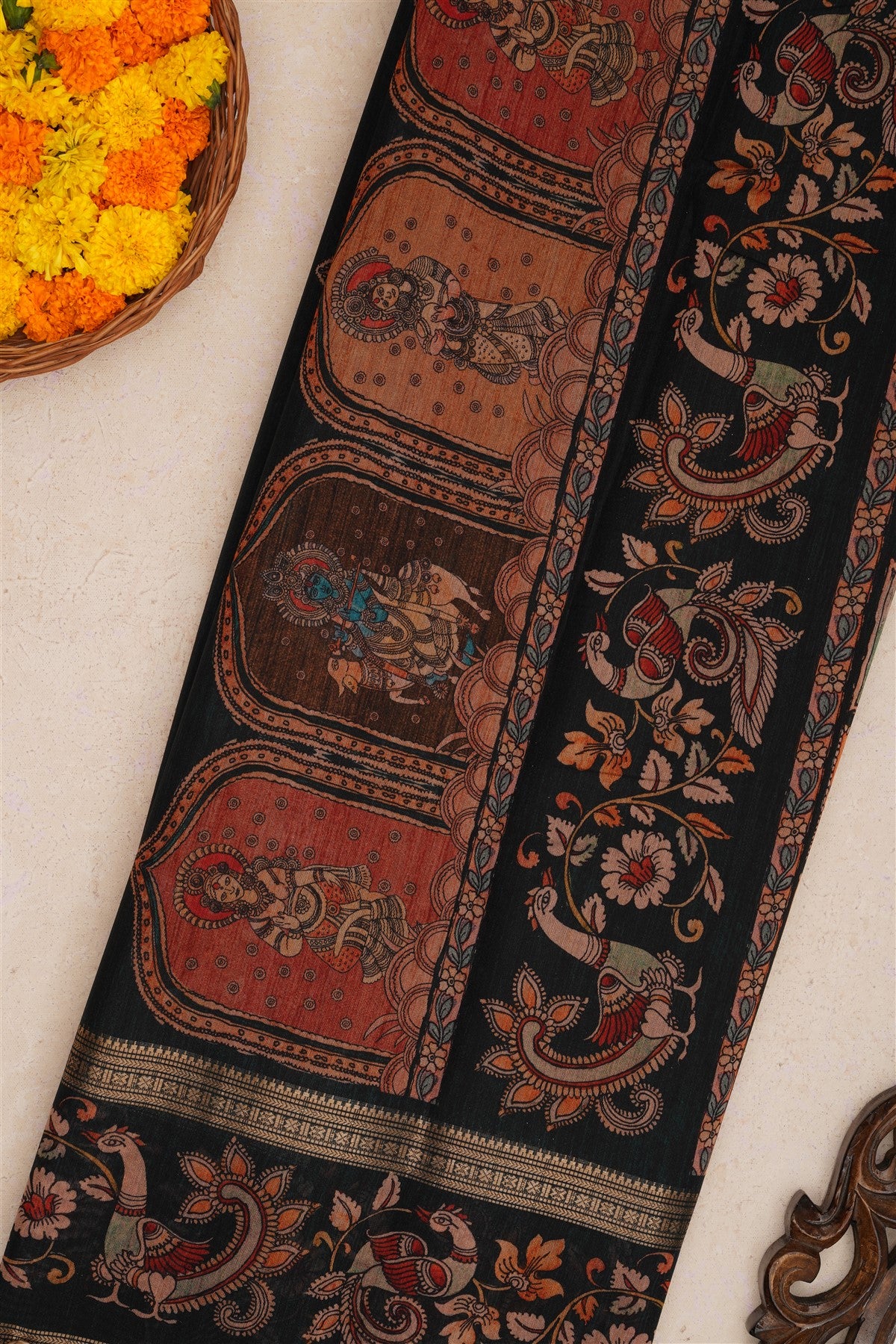 Fancy Silk Brick Saree