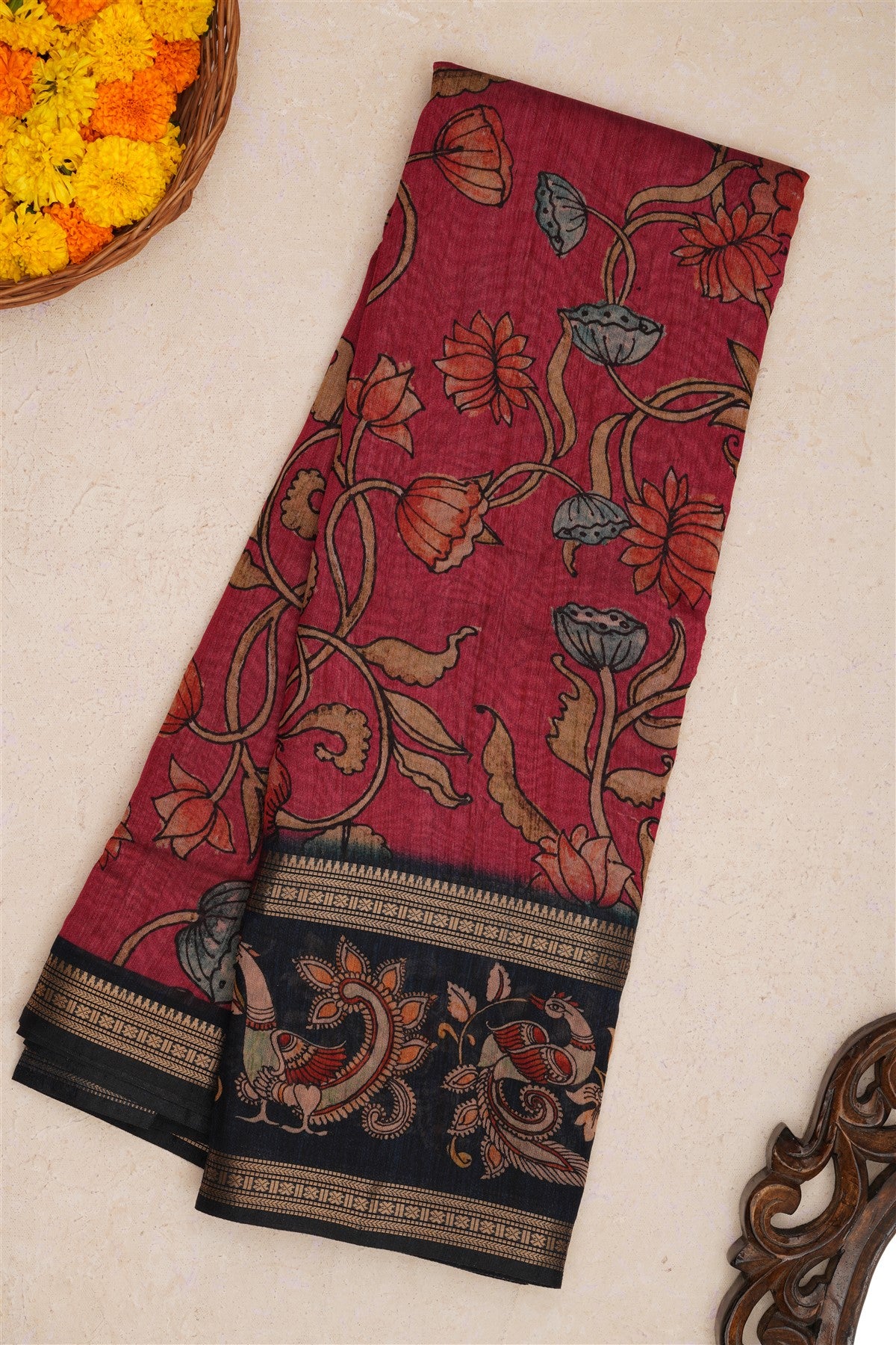 Fancy Silk Magenta Saree