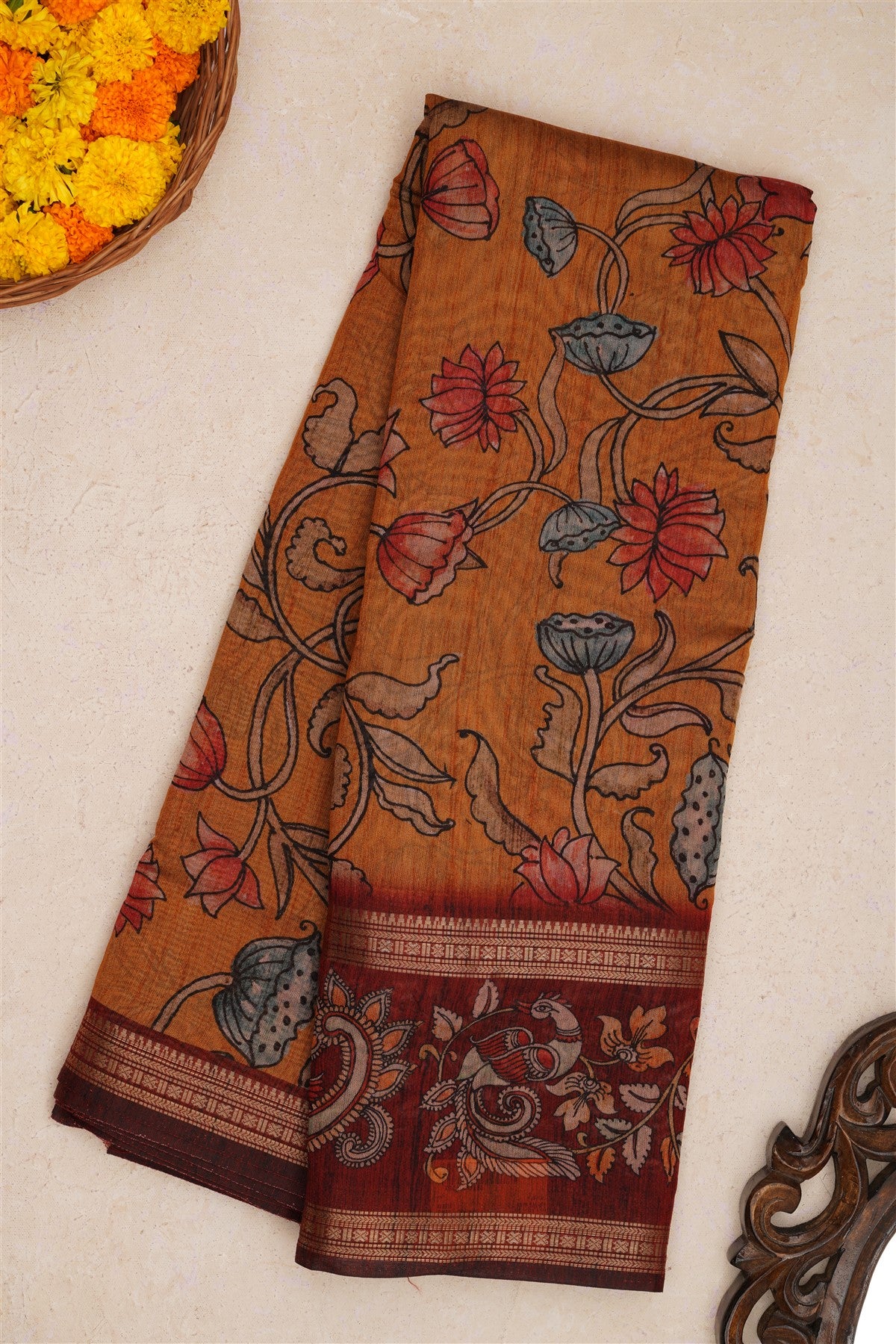 Fancy Silk Mustard Saree