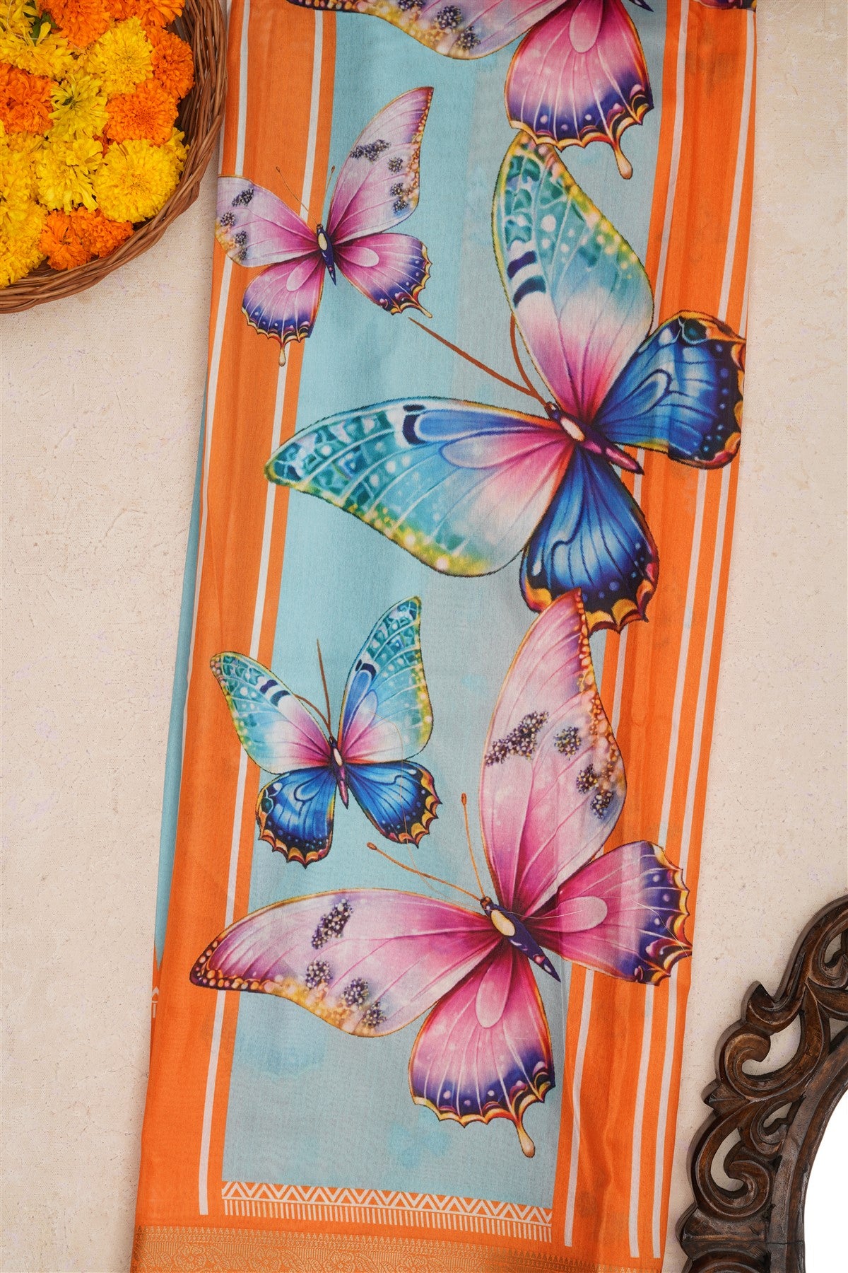 Fancy Silk Light Blue Saree