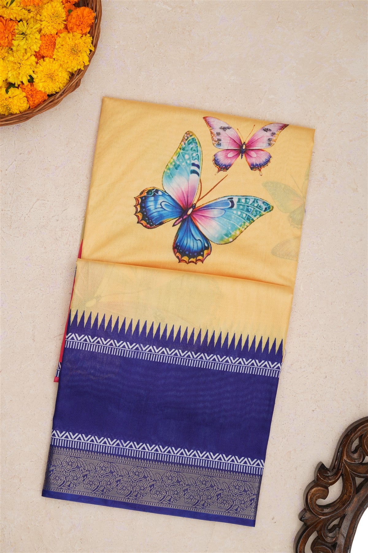 Fancy Silk Light Yellow Saree