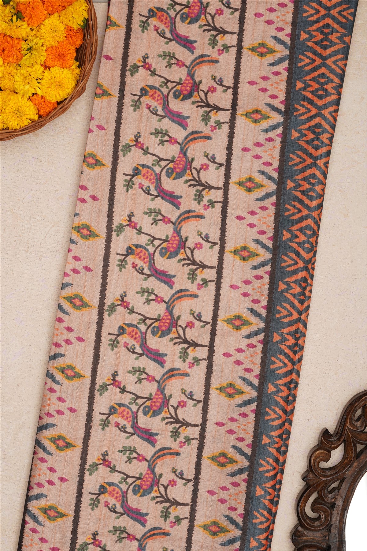 Fancy Silk Dark Slate Blue Saree