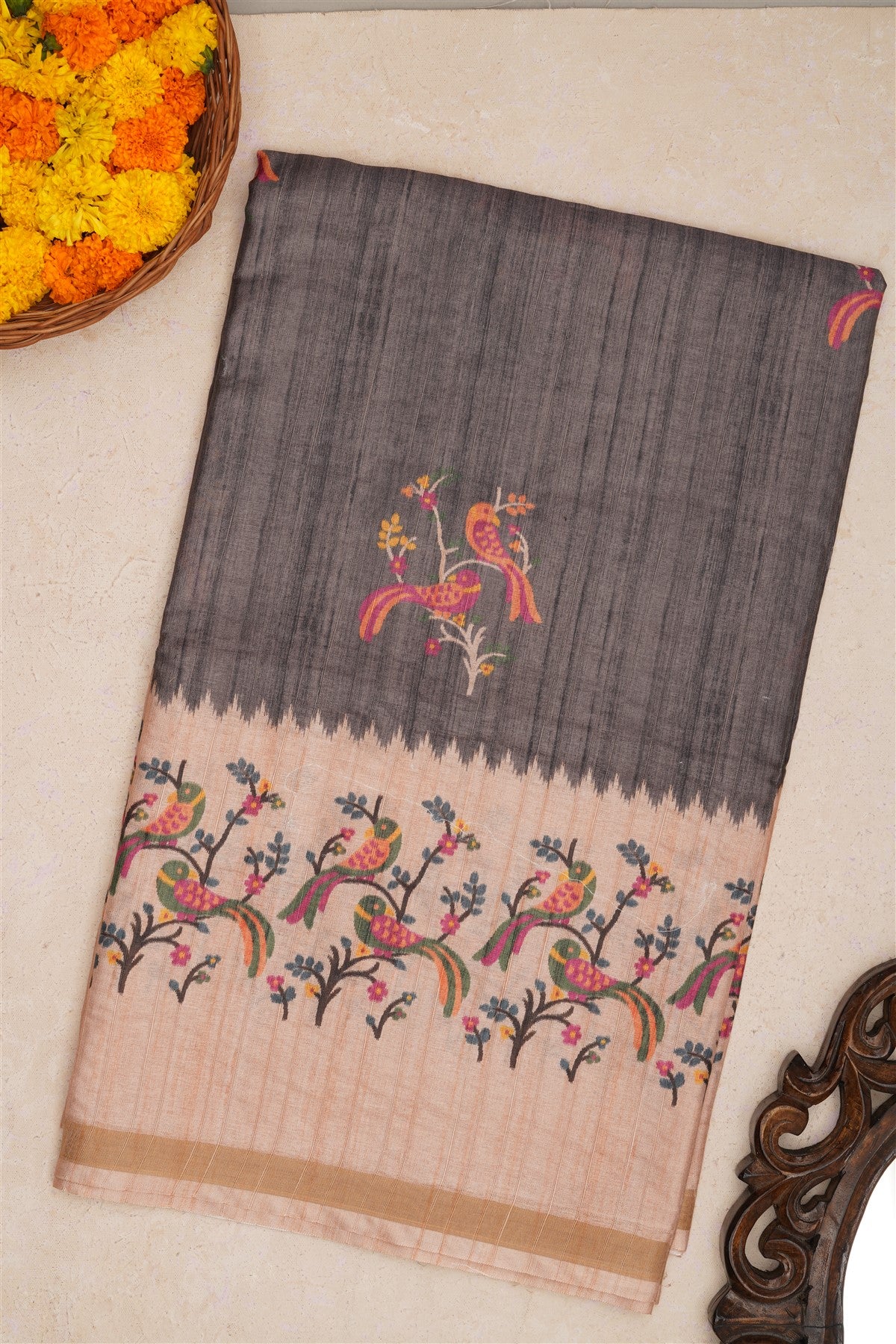 Fancy Silk Grey Saree