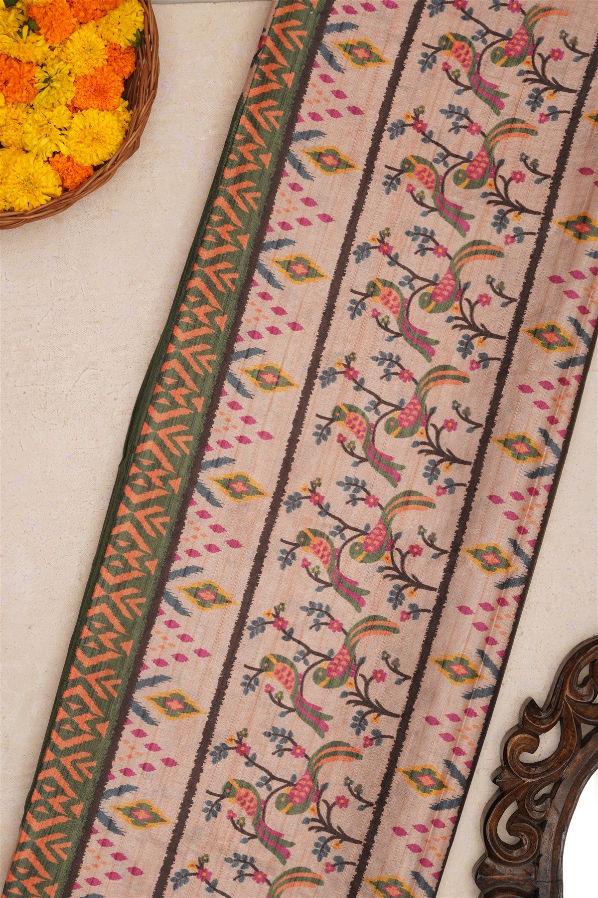 Fancy Silk Olive Green Saree