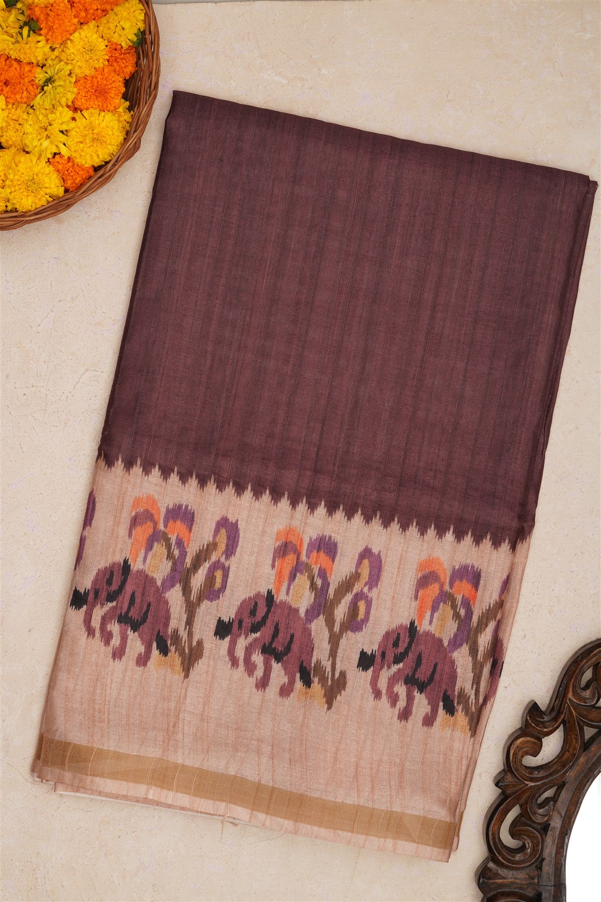 Fancy Silk Brown Saree