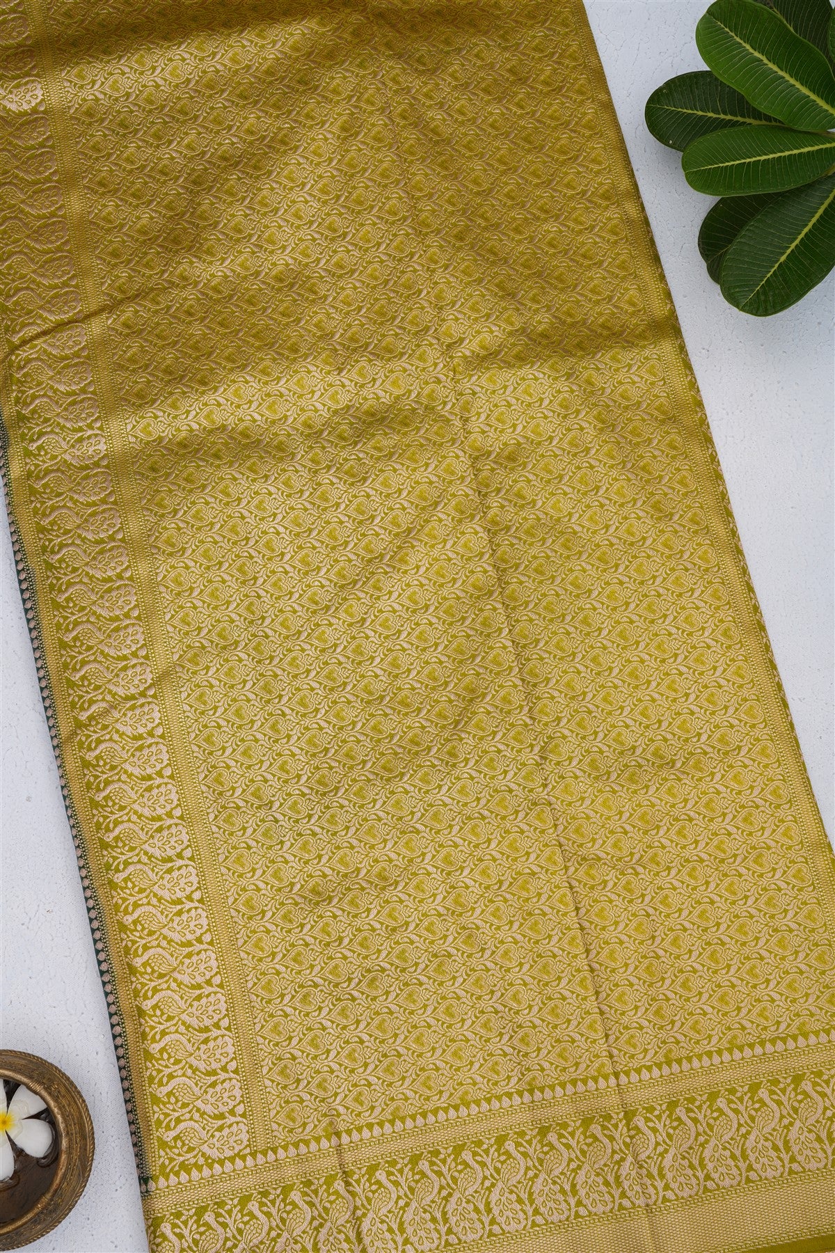 Banarasi Warm Silk Dark Green Saree