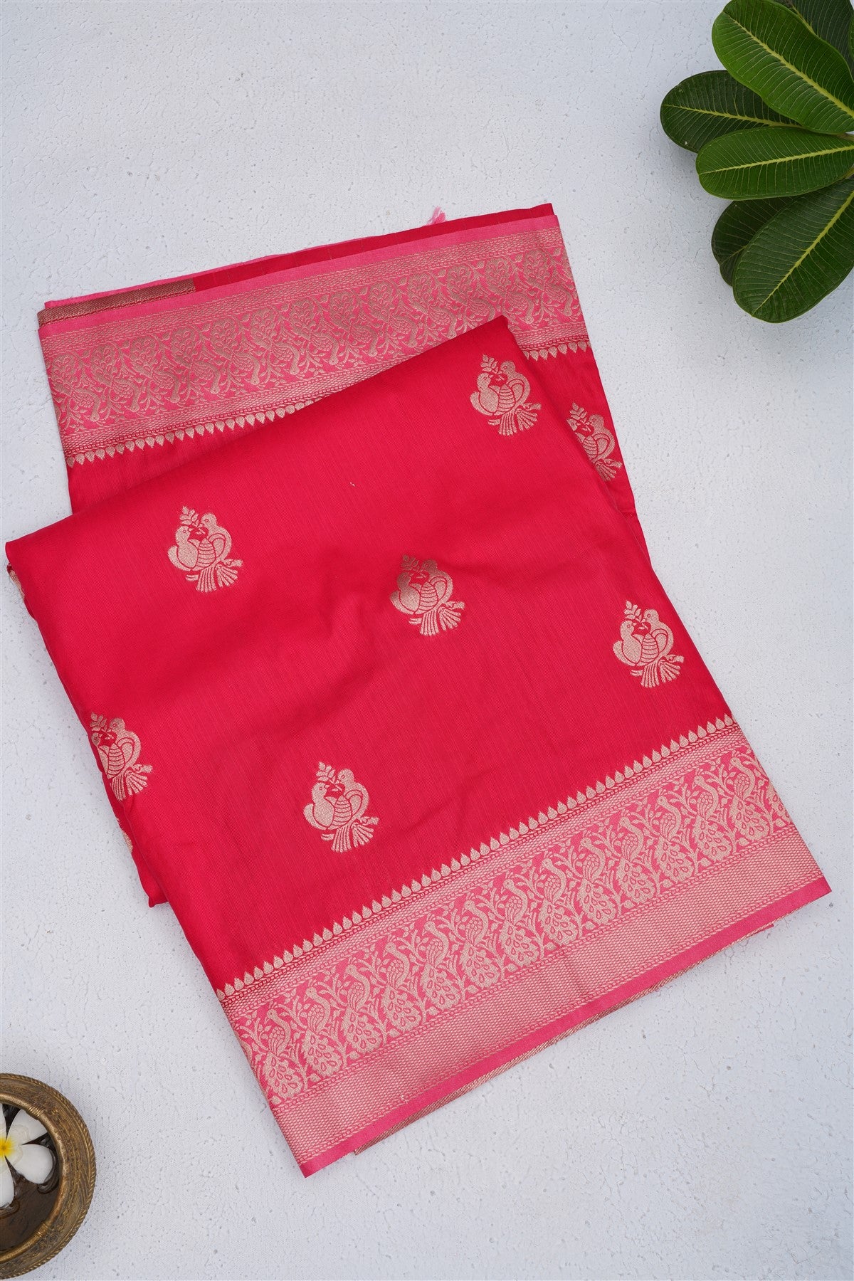 Banarasi Warm Silk Dark Pink Saree