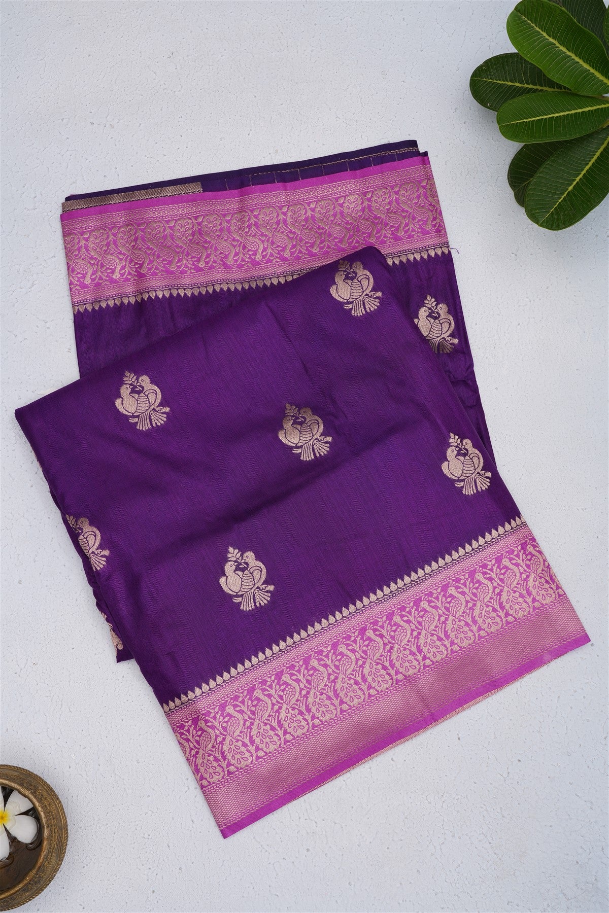 Banarasi Warm Silk Violet Saree
