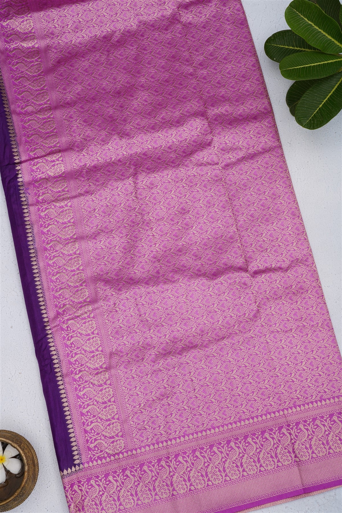 Banarasi Warm Silk Violet Saree