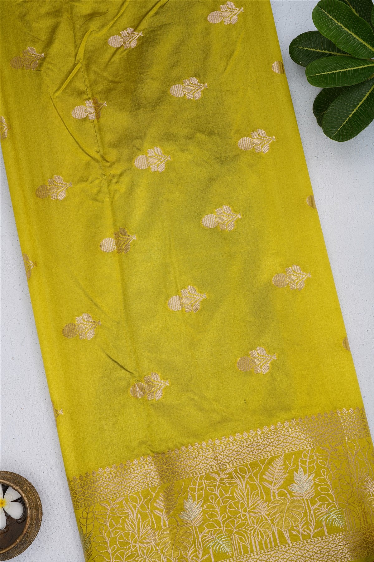 Banarasi Kathan Silk Dark Green Saree