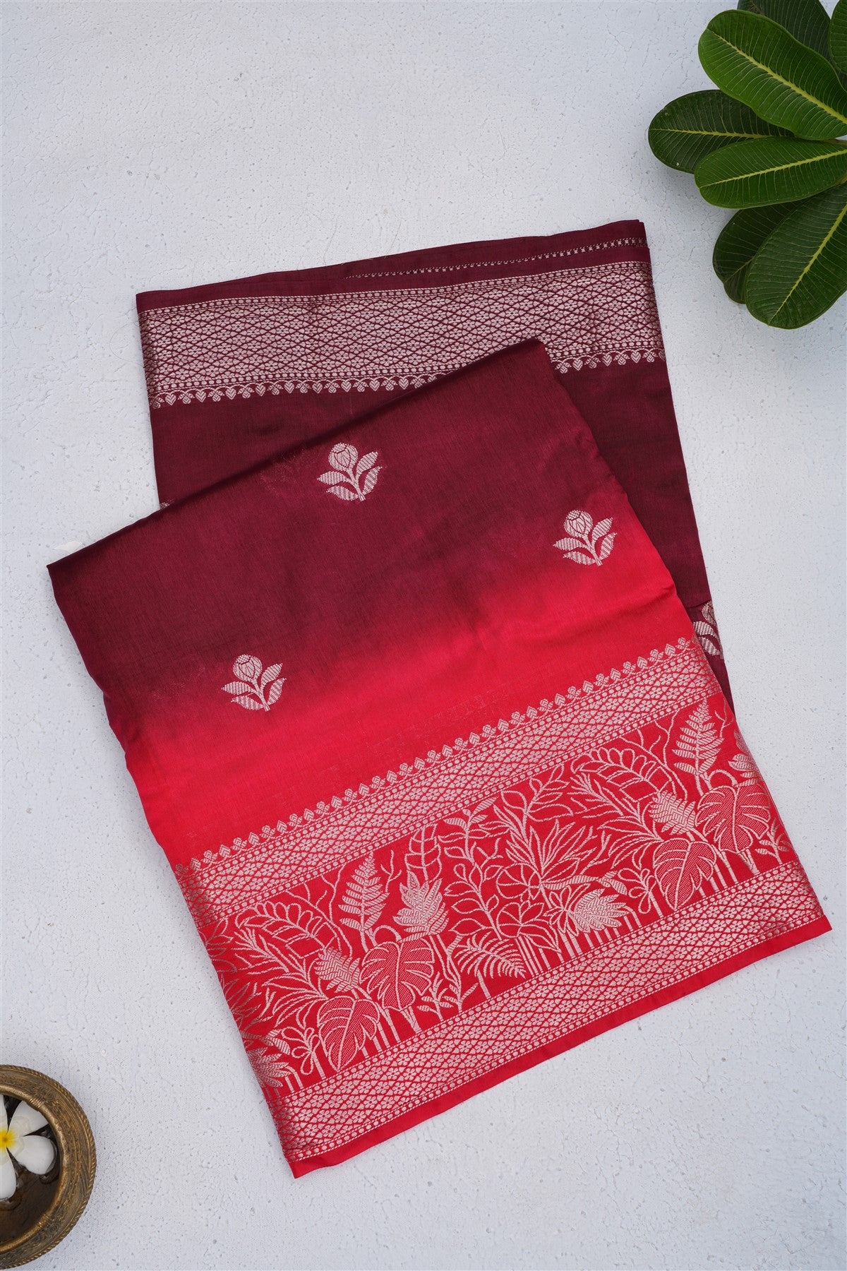 Banarasi Kathan Silk Purple Saree