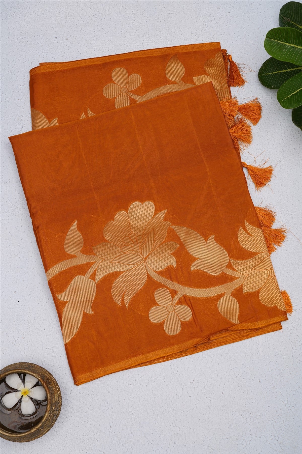 Banarasi Kathan Silk Dark Mustard Saree