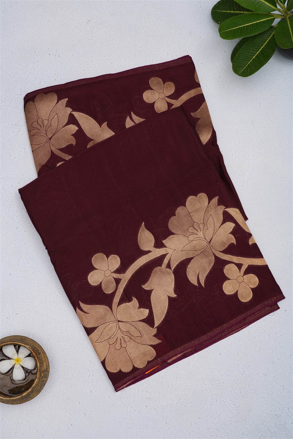 Banarasi Kathan Silk Dark Purple Saree