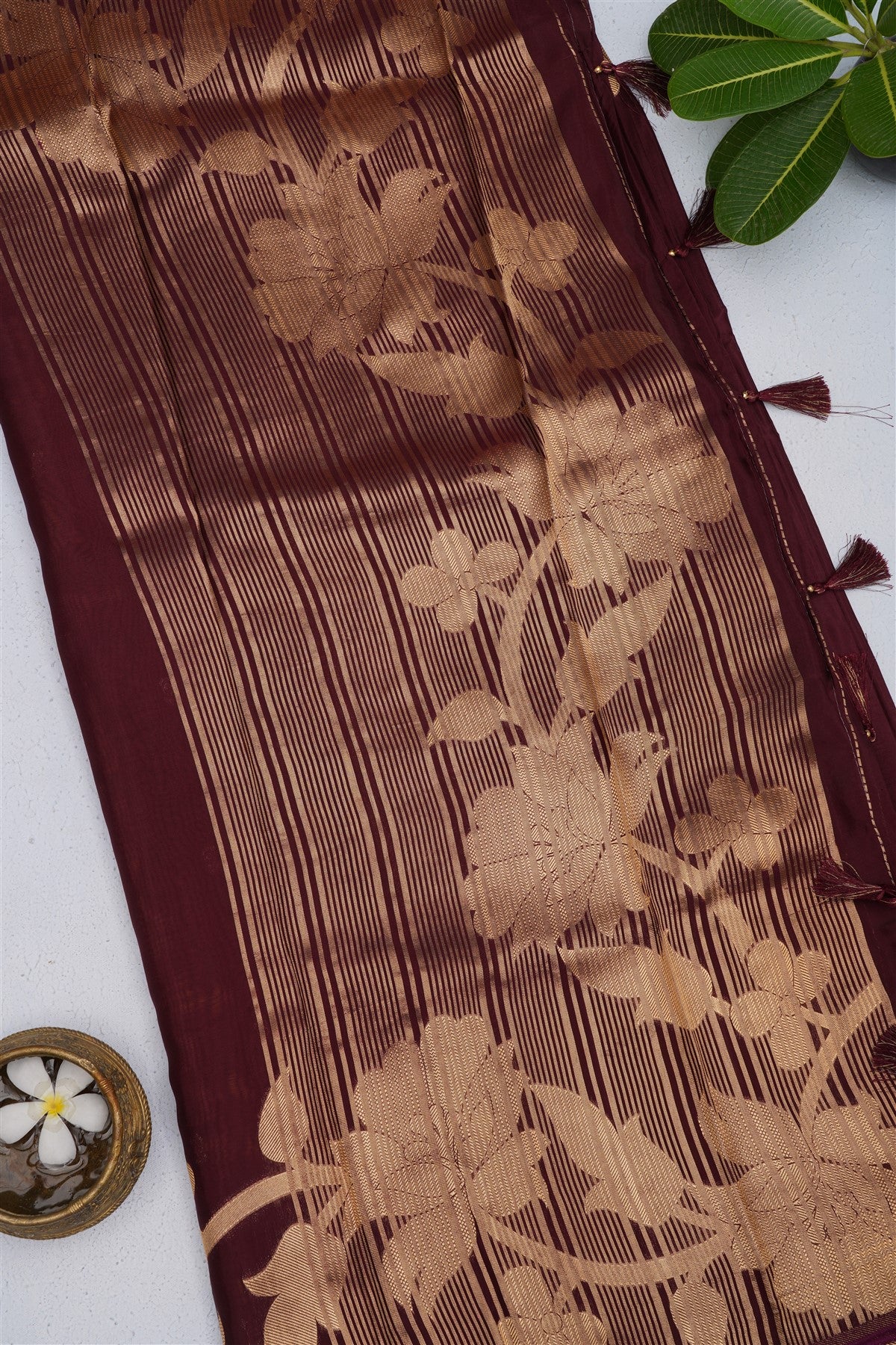 Banarasi Kathan Silk Dark Purple Saree
