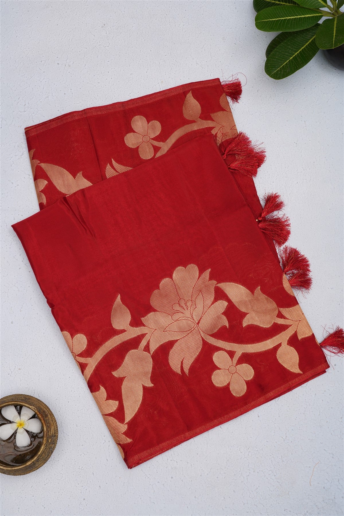 Banarasi Kathan Silk Maroon Saree