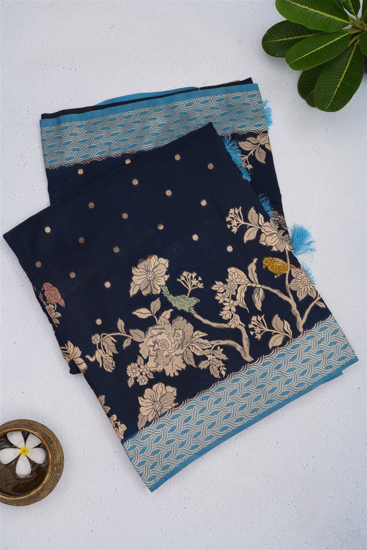 Banarasi Georgette Dark Blue Saree