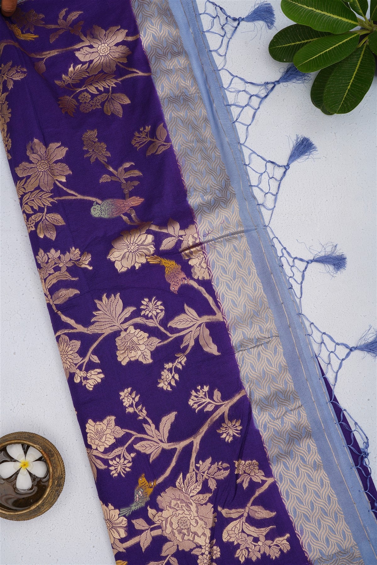 Banarasi Georgette Violet Saree