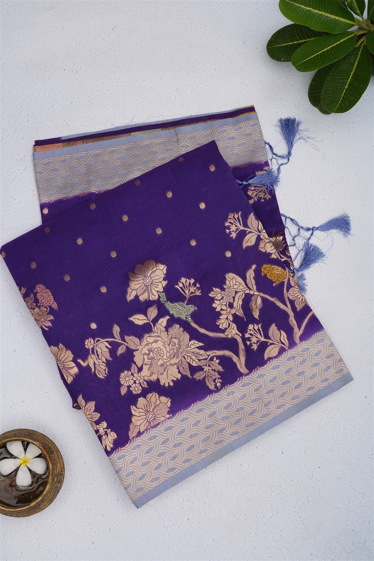 Banarasi Georgette Violet Saree