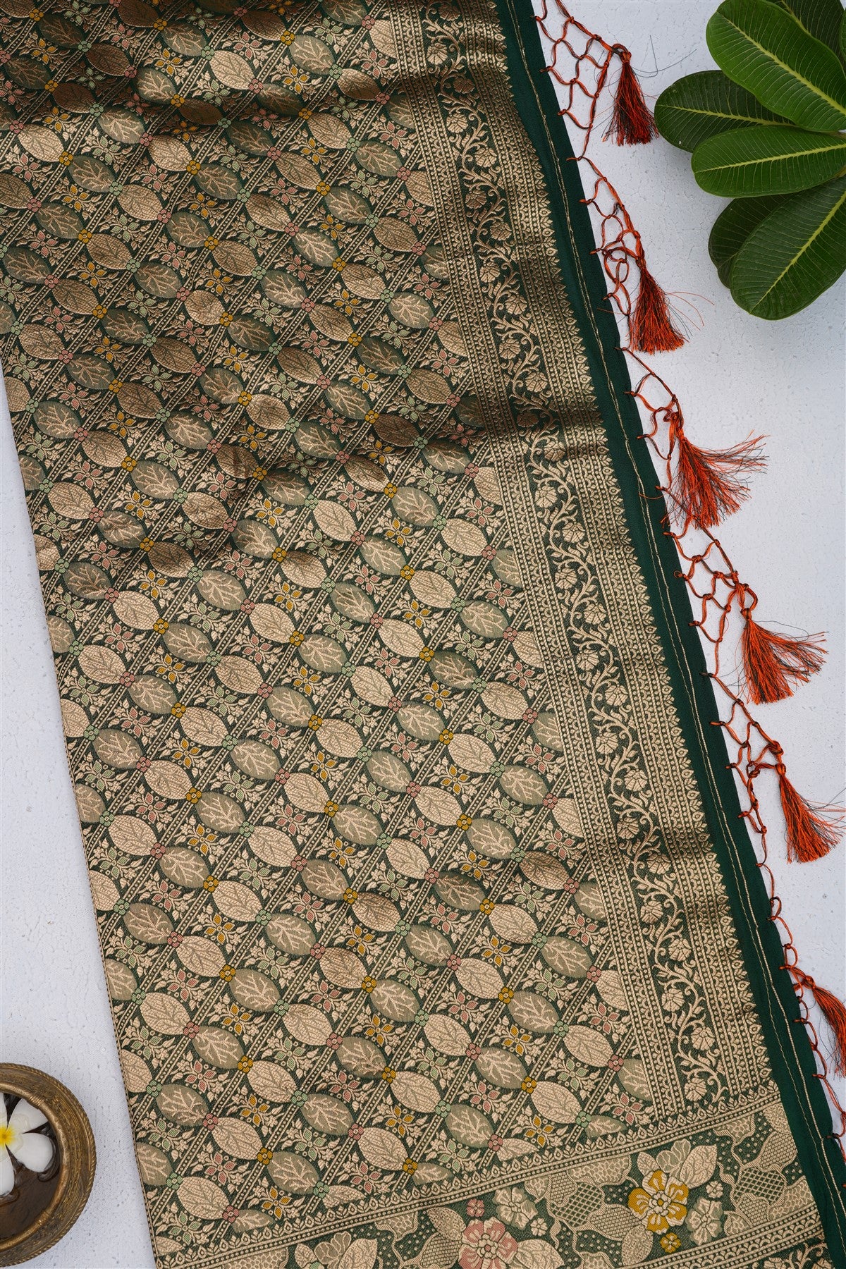 Banarasi Georgette Dark Orange Saree