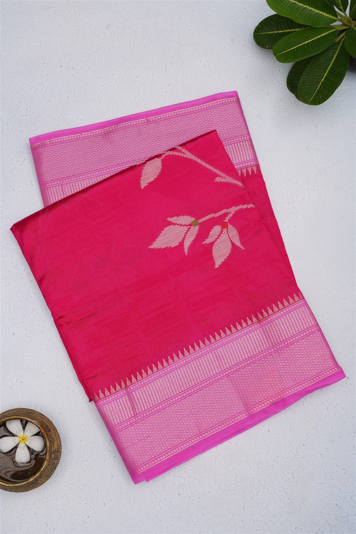 Banarasi Silk Dark Pink Saree