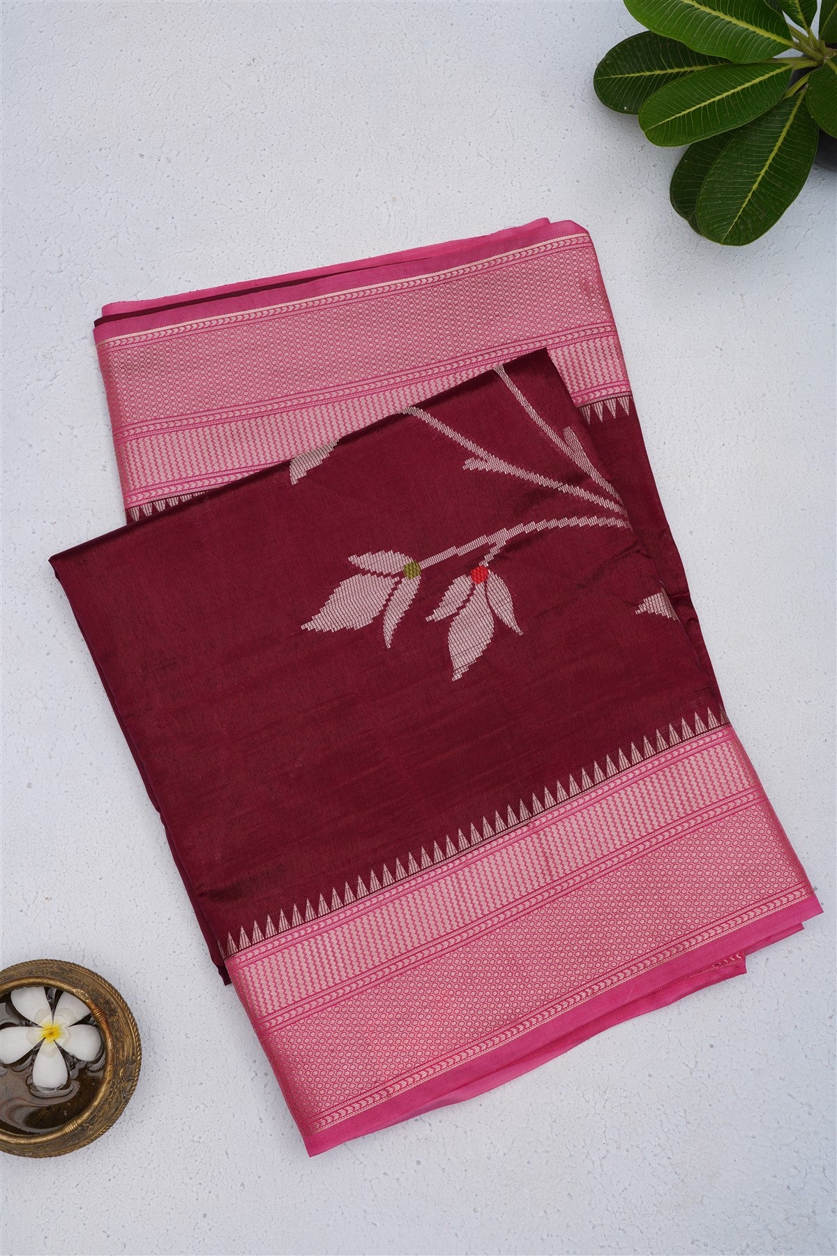 Banarasi Silk Dark Purple Saree