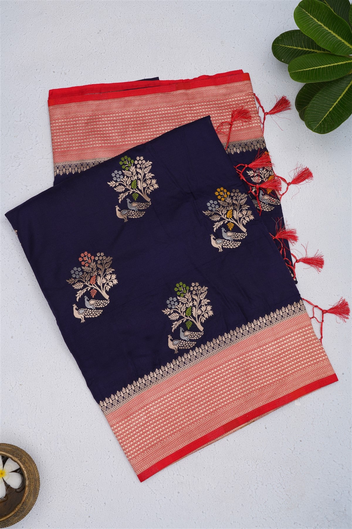 Banarasi Georgette Navy Blue Saree