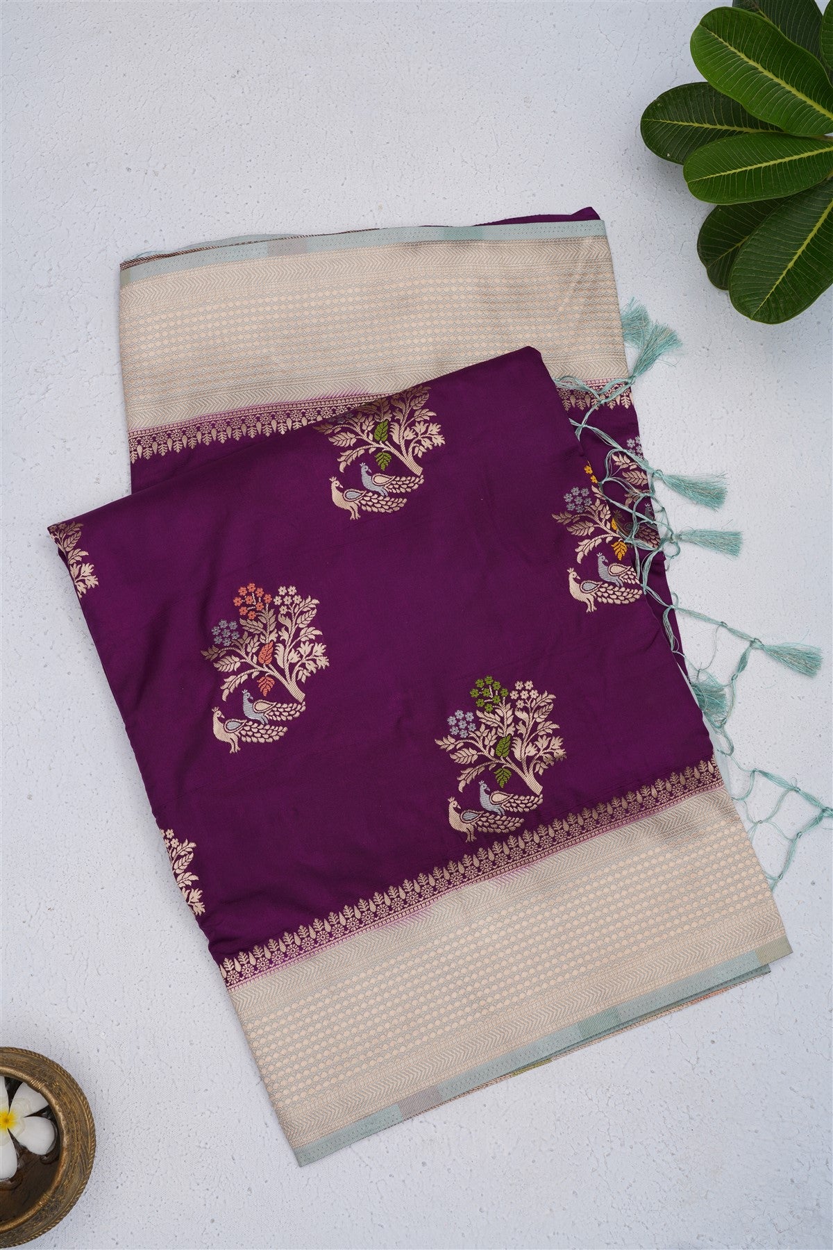 Banarasi Georgette Violet Saree