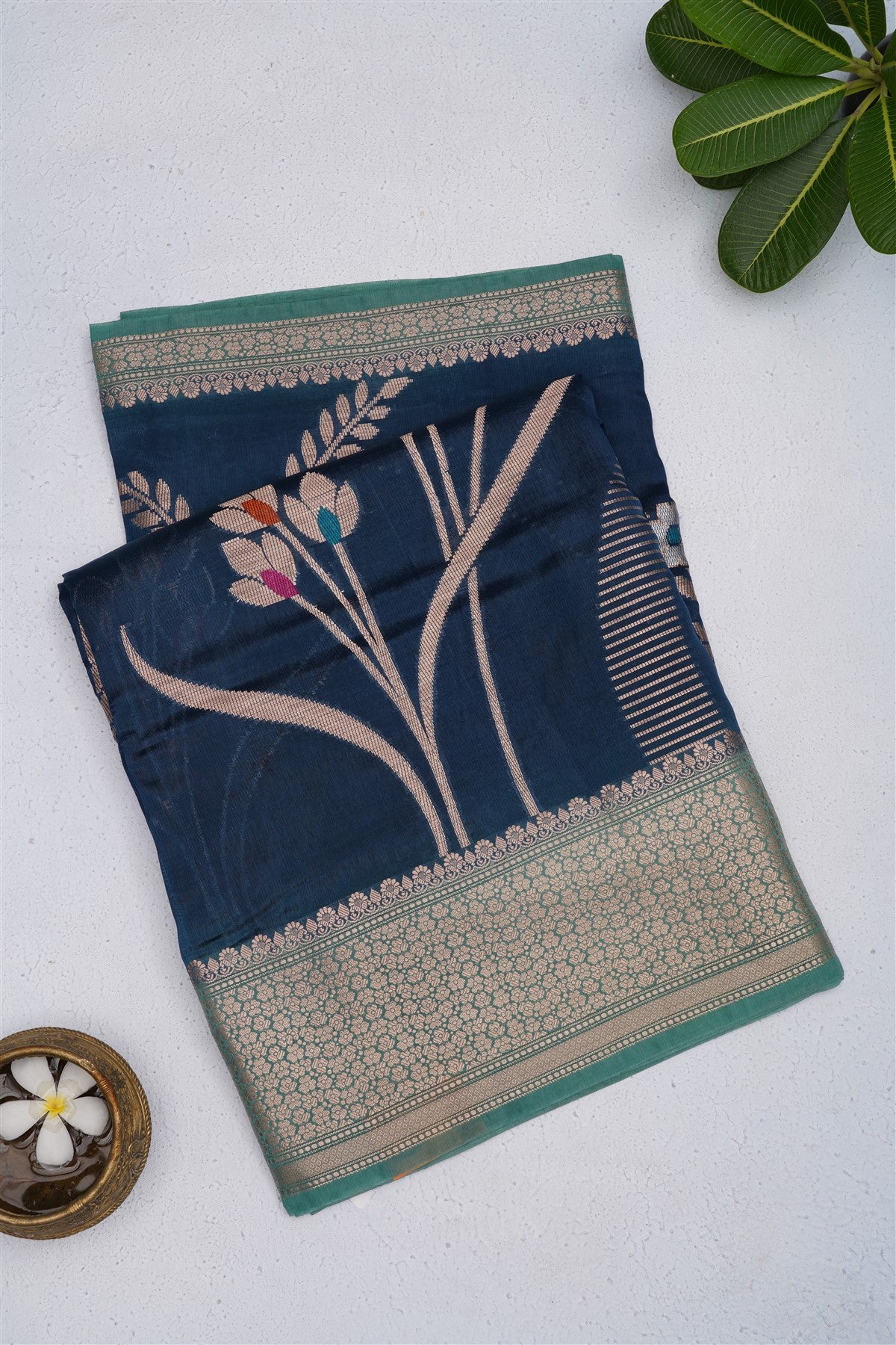 Banarasi Kathan Silk Dark Blue Saree