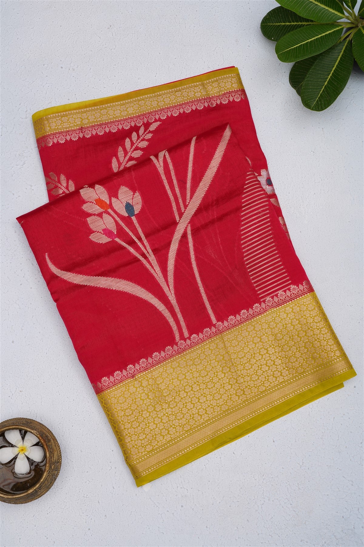 Banarasi Kathan Silk Dark Pink Saree