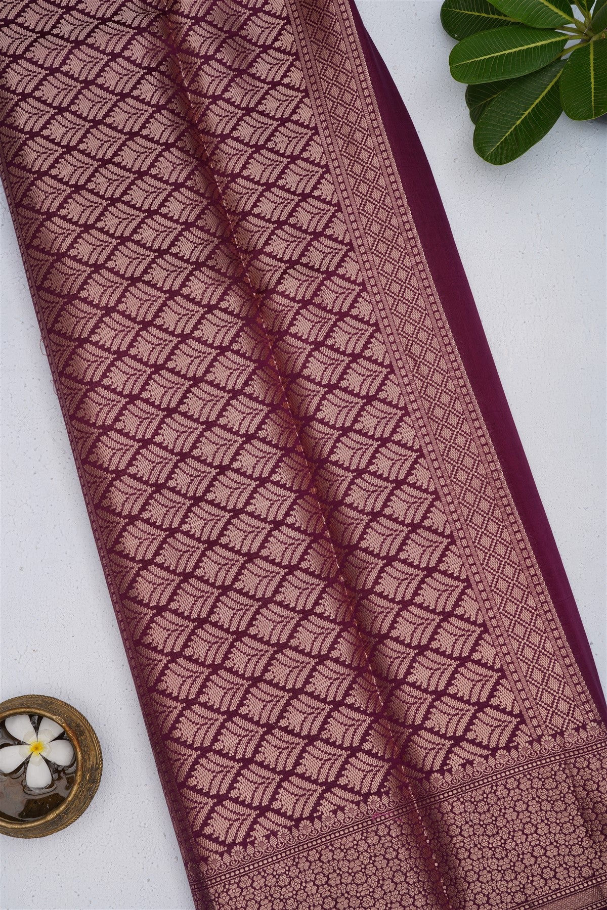 Banarasi Kathan Silk Dusty Pink Saree