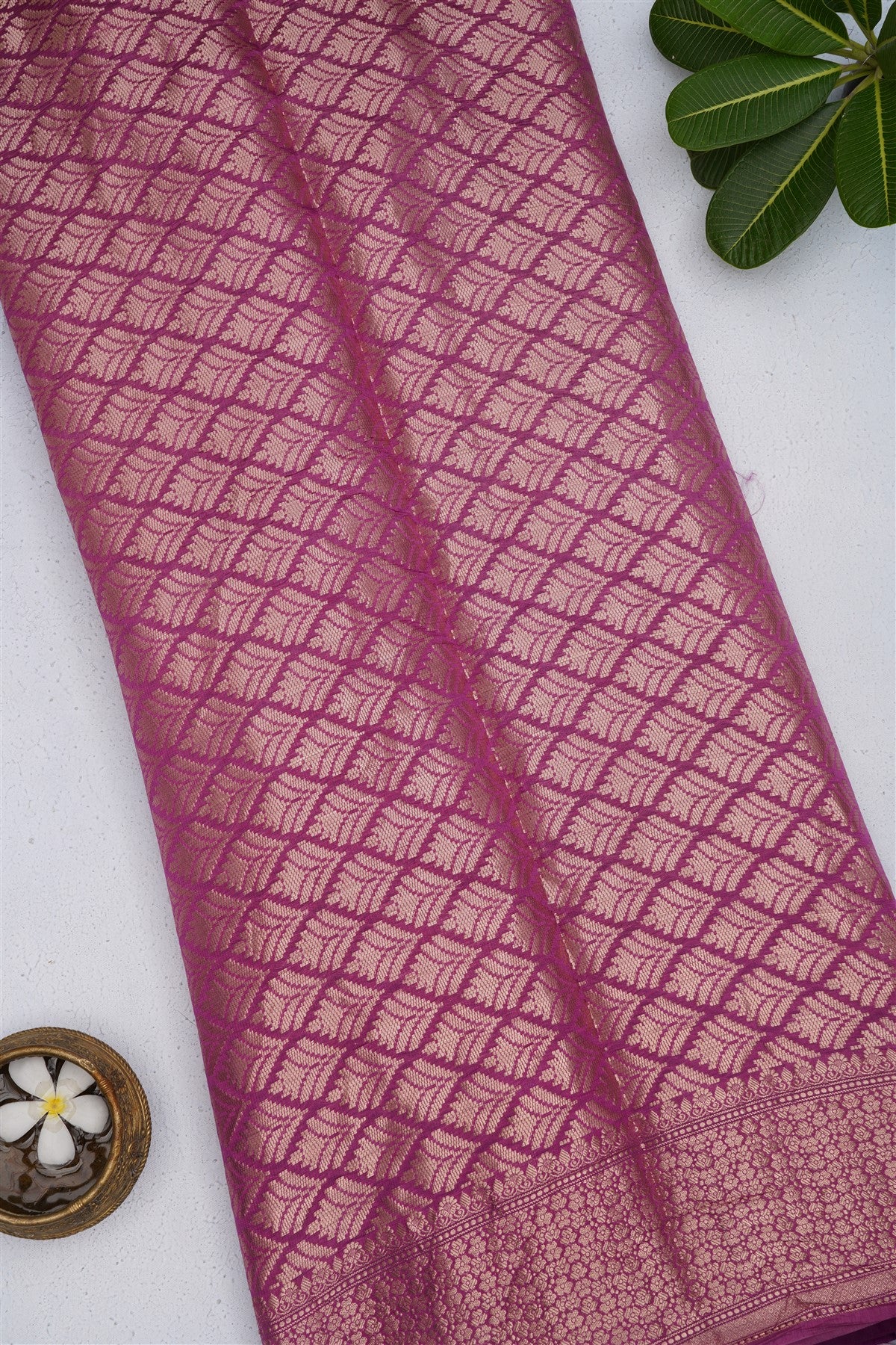 Banarasi Kathan Silk Violet Saree
