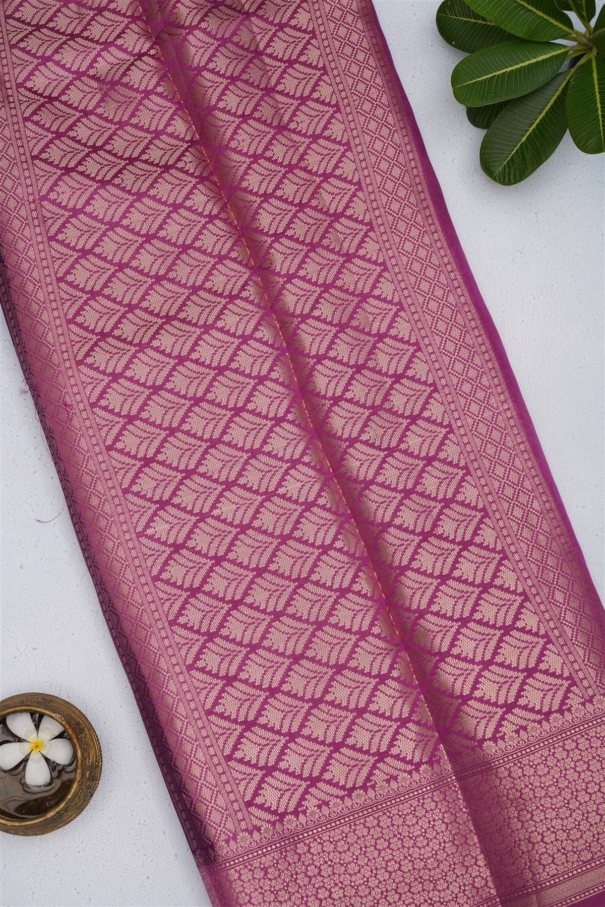 Banarasi Kathan Silk Violet Saree
