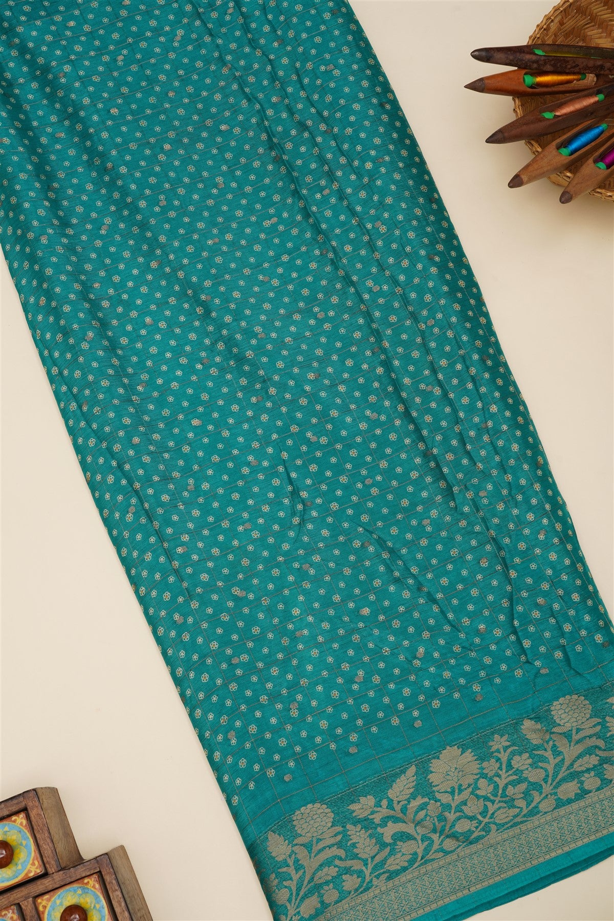 Fancy Chinon Chiffon Green Saree