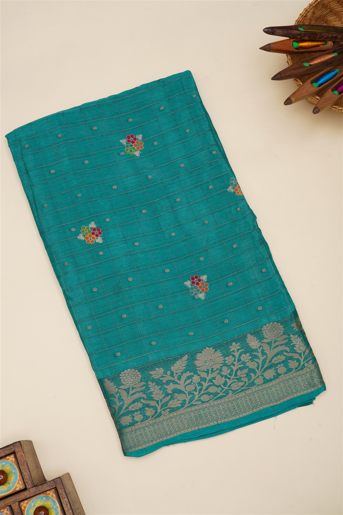 Fancy Chinon Chiffon Green Saree