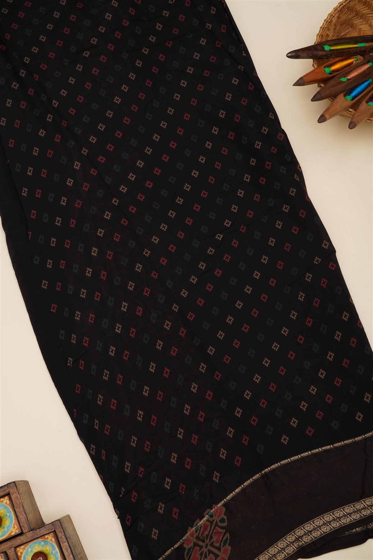 Fancy Silk Blend Black Saree
