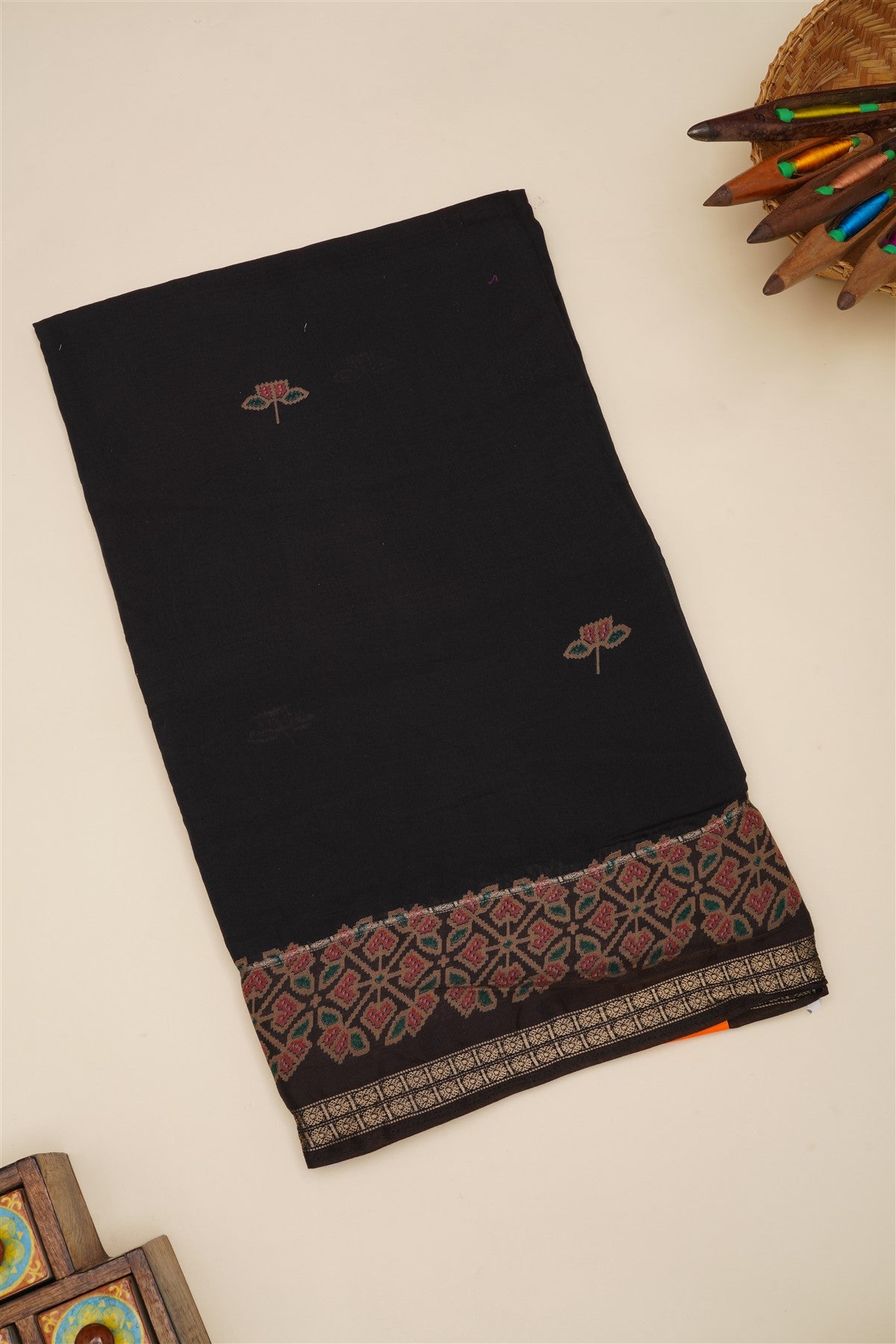Fancy Silk Blend Black Saree