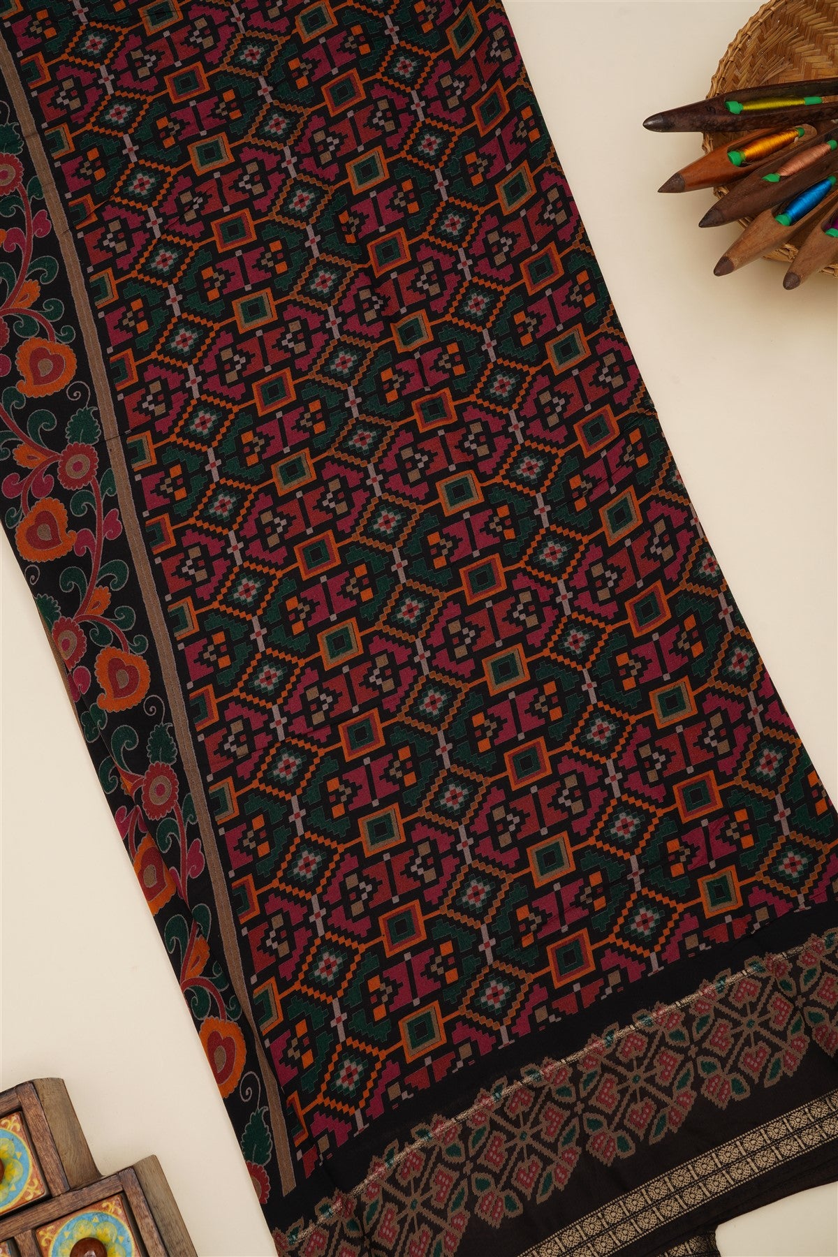 Fancy Silk Blend Black Saree