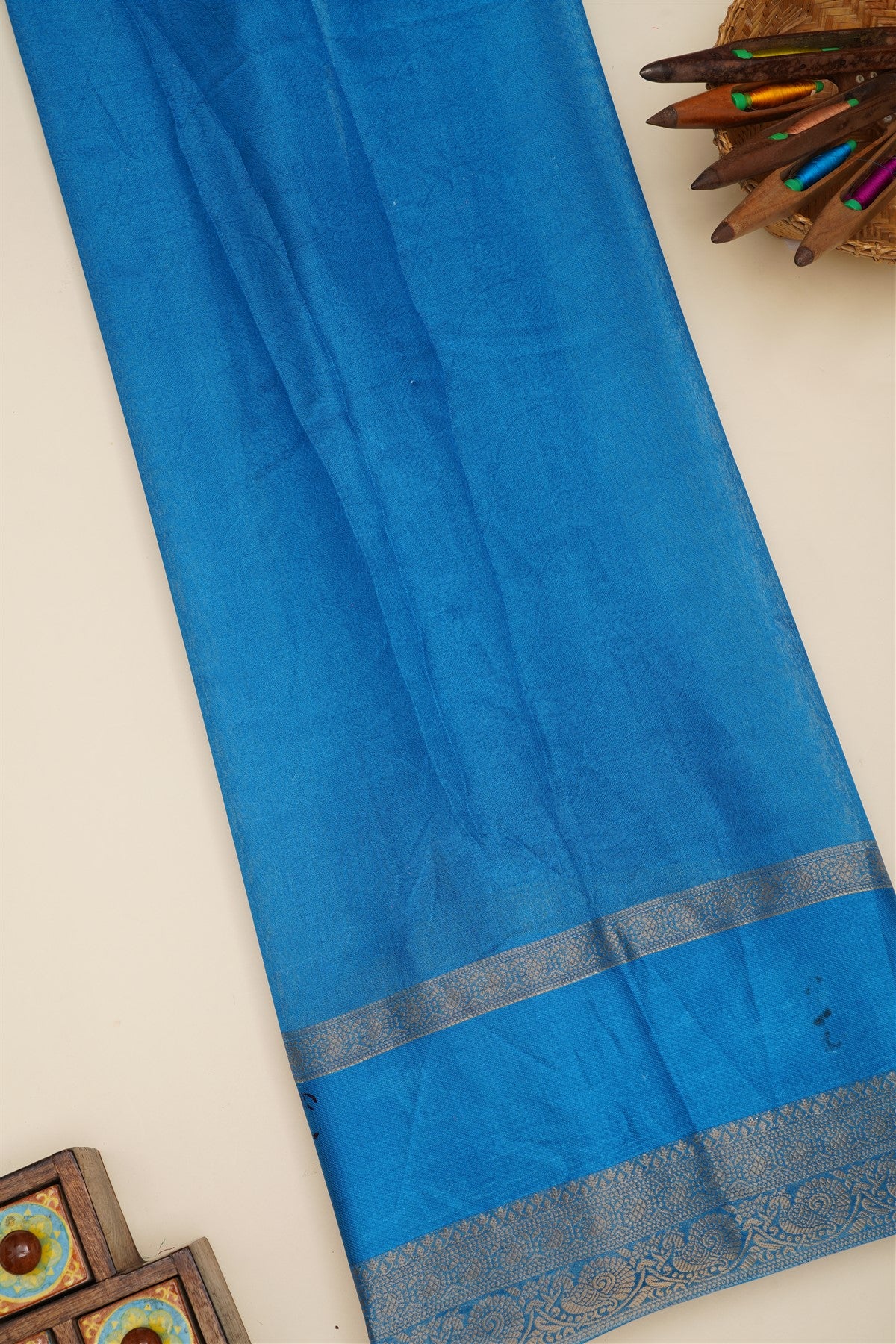 Fancy Viscose Blue  Saree