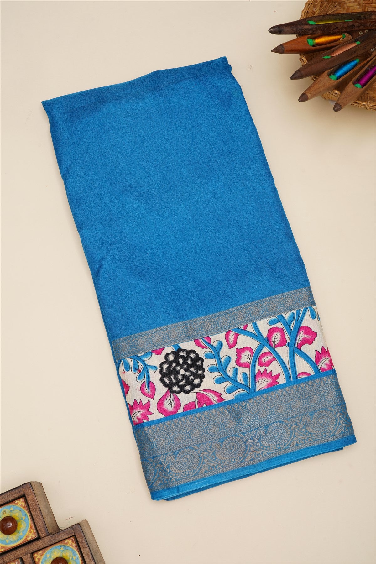 Fancy Viscose Blue  Saree